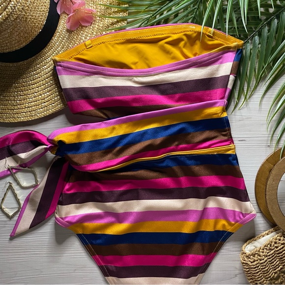 Zimmermann Striped Cutout Scarf Tie One Piece Swimsuit - Picture 8 of 15